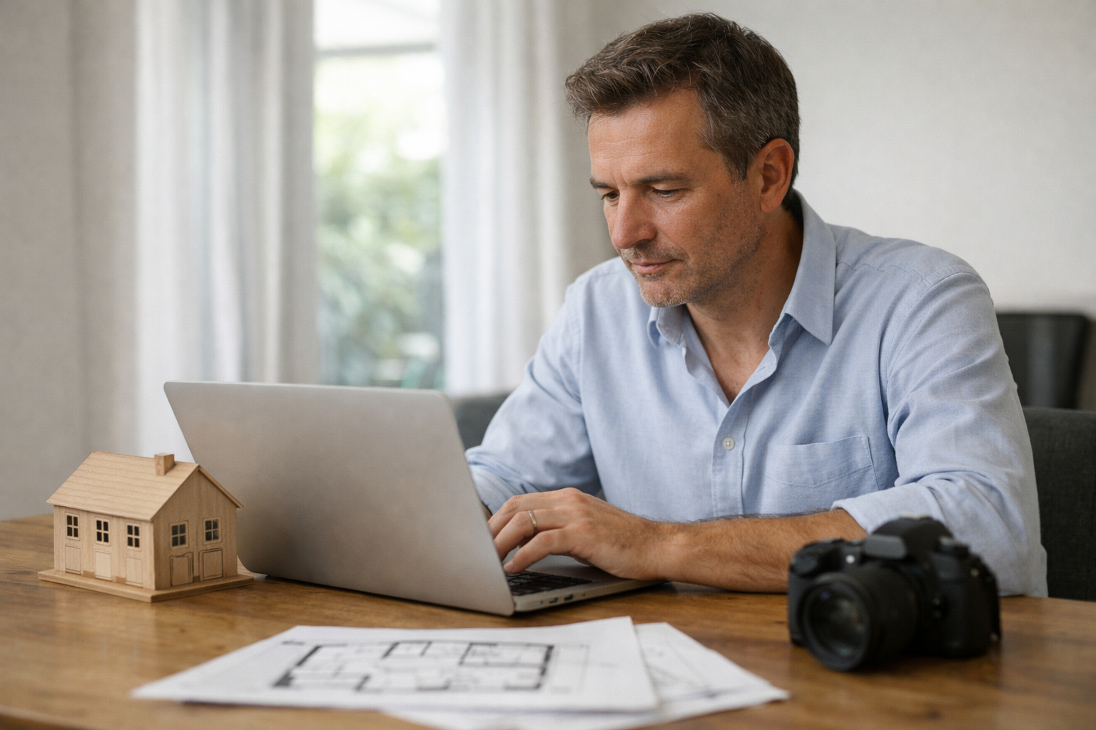 Agent immobilier utilisant des outils d'intelligence artificielle sur ordinateur pour optimiser son activité